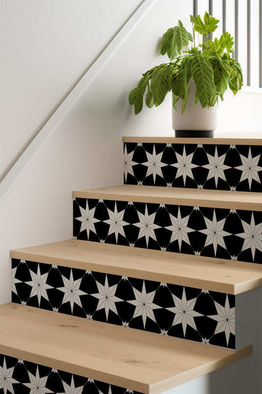 Boho Star Tile Stair Sticker Inverted