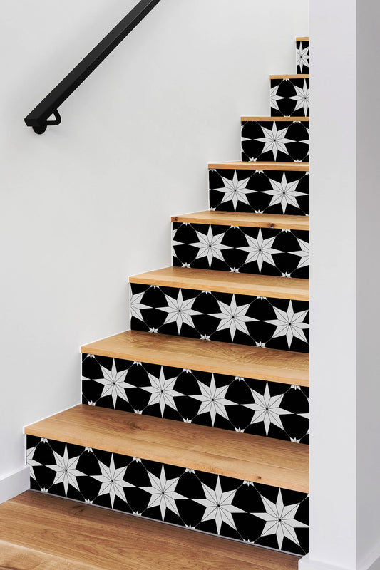 Boho Star Tile Stair Sticker Inverted