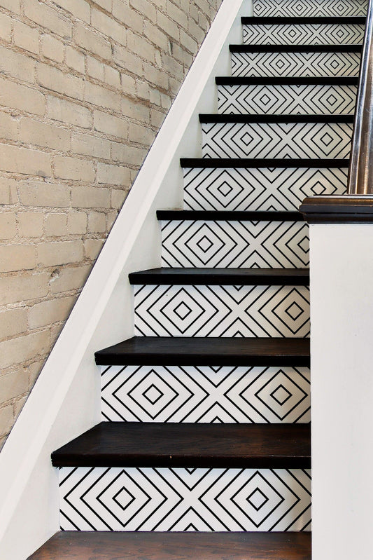 Athens Tile Wall Stair Riser Self Adhesive Vinyl Stickers